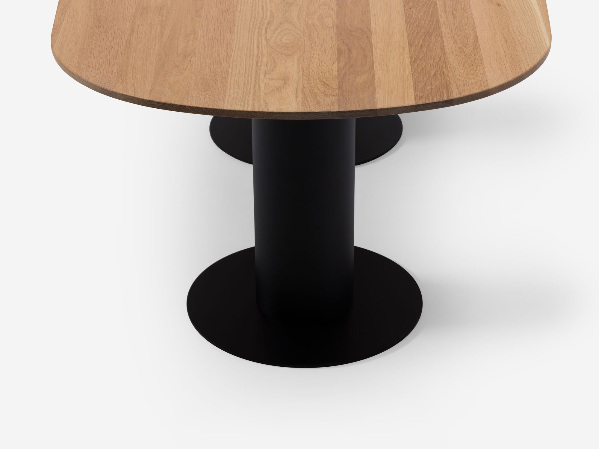 Detail view of extra small oak dining table